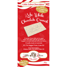 Keto White Chocolate Crunch 85g by LITTLE ZEBRA CHOCOLATES