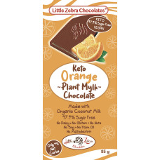 Keto Plant Mylk Chocolate Orange 85g by LITTLE ZEBRA CHOCOLATES
