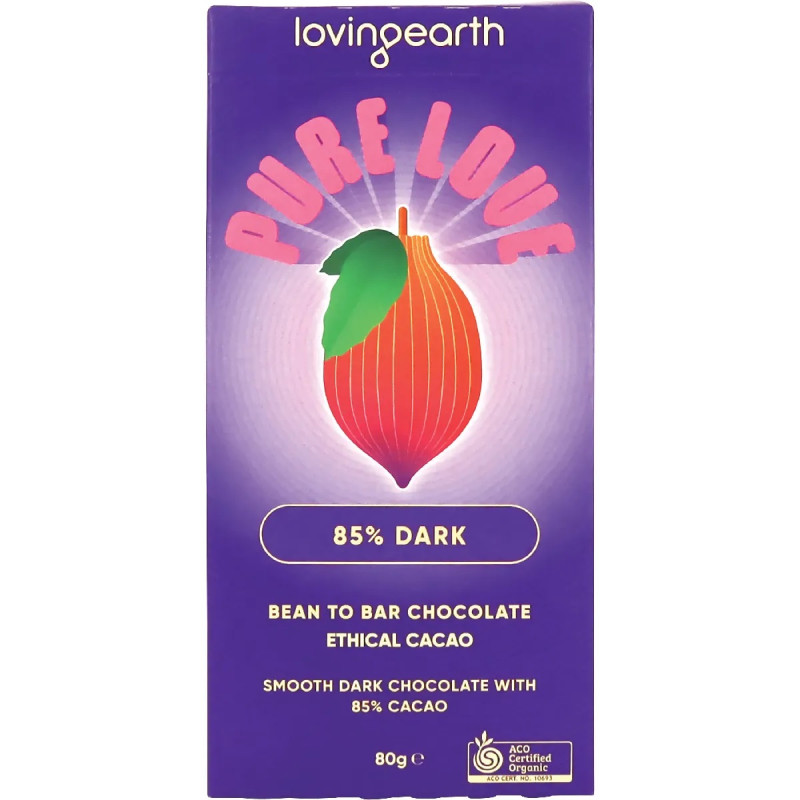 85% Dark Chocolate 80g by LOVING EARTH