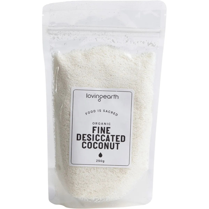 Fine Desiccated Coconut 250g by LOVING EARTH