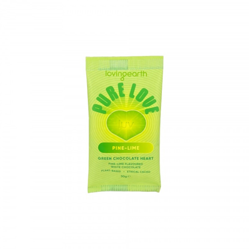 Pine-Lime Green Chocolate Heart 30g by LOVING EARTH