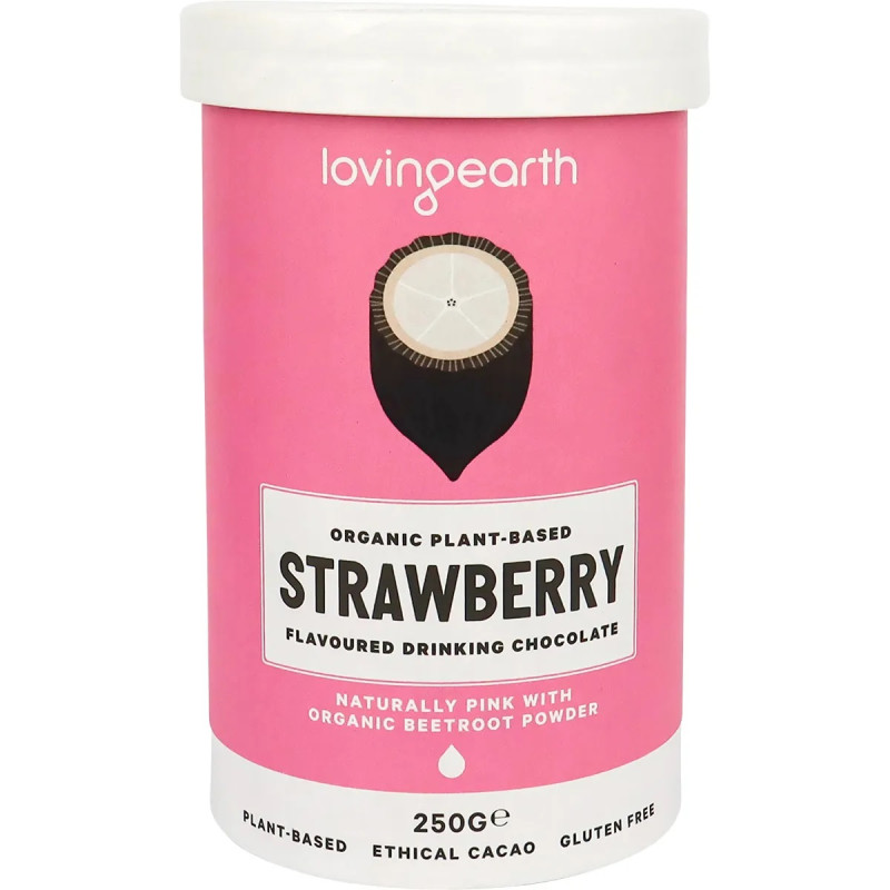 Strawberry Flavoured Drinking Chocolate 250g by LOVING EARTH