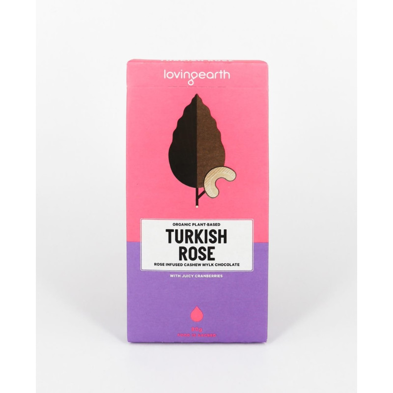 Turkish Rose Chocolate 80g by LOVING EARTH