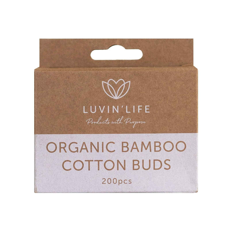 Organic Bamboo Cotton Buds (200) by LUVIN LIFE