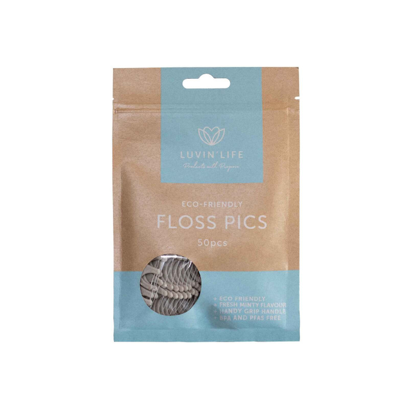 Eco Friendly Floss Picks (50 Pieces) by LUVIN LIFE