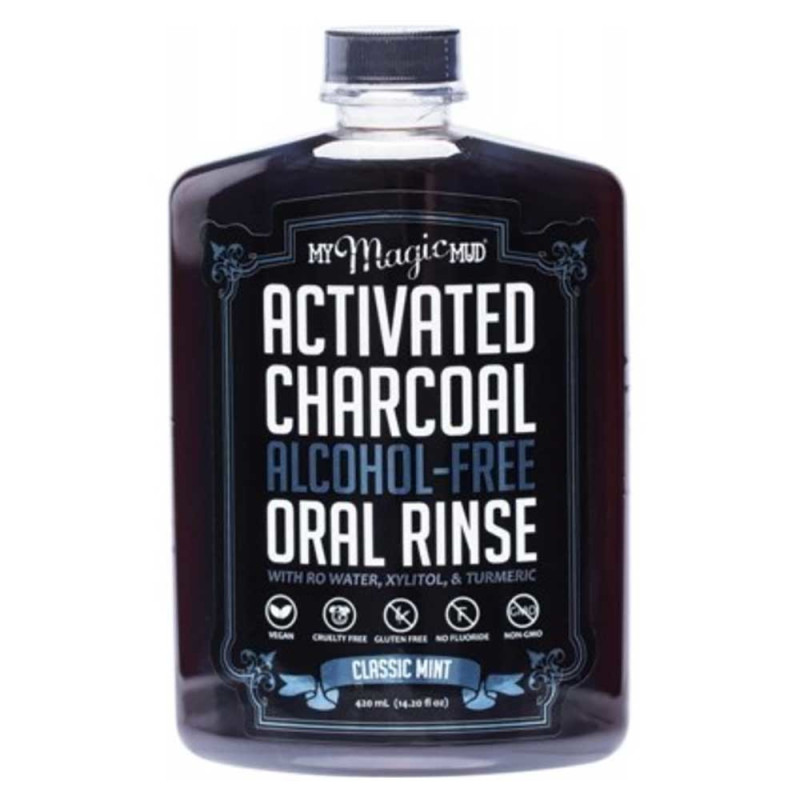 Activated Charcoal Oral Rinse Mint 420ml by MY MAGIC MUD