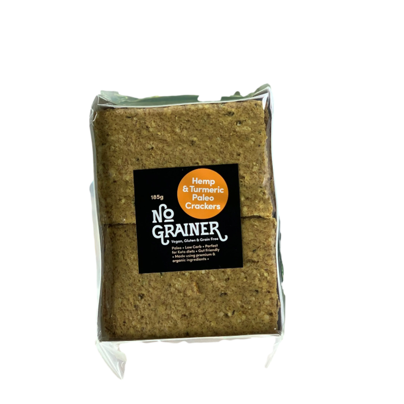 Hemp & Turmeric Paleo Crackers 185g by NO GRAINER