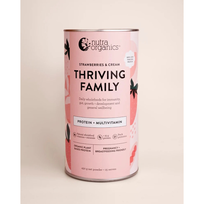 Thriving Protein - Strawberries & Cream 450g by NUTRA ORGANICS