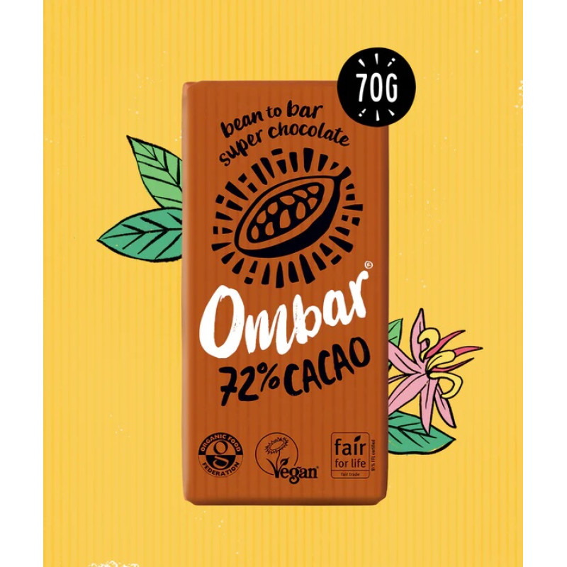 72% Cacao Chocolate 70g by OMBAR