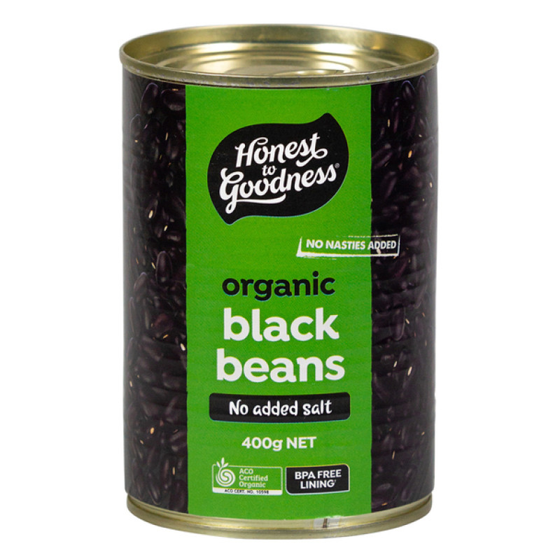 Organic Black Beans Canned 400g by HONEST TO GOODNESS