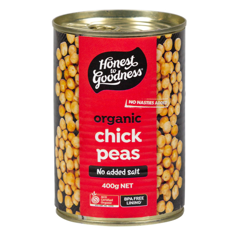 Organic Chick Peas No Added Salt 400g by HONEST TO GOODNESS