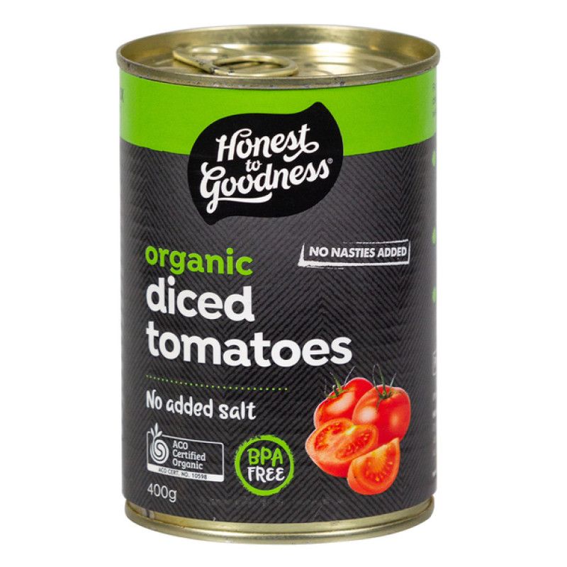 Organic Diced Tomatoes 400g by HONEST TO GOODNESS