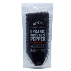Organic Whole Black Pepper 120g by CHEF'S CHOICE