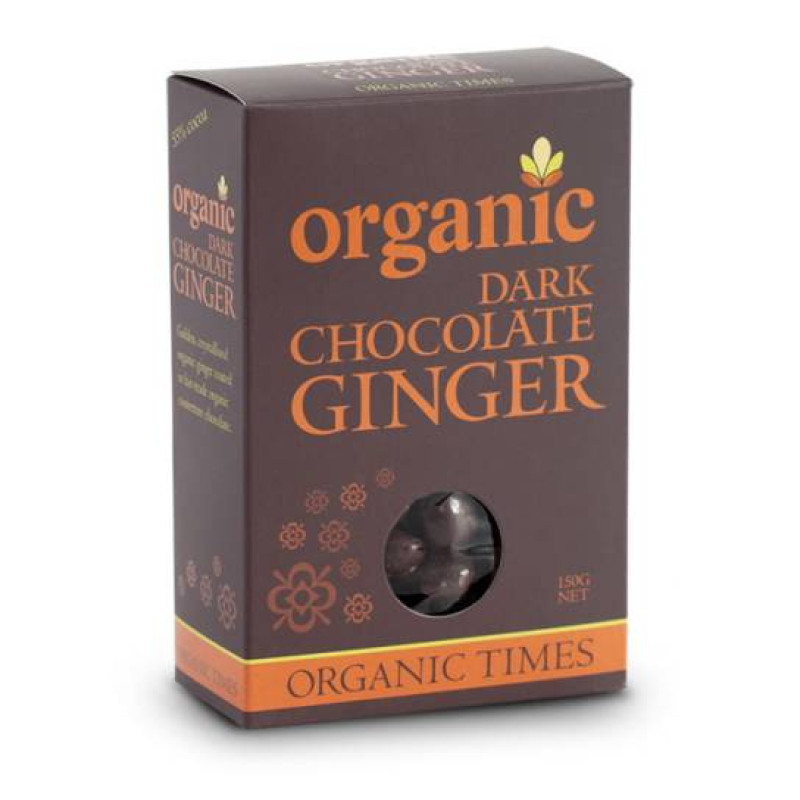 Organic Dark Chocolate Ginger 150g by ORGANIC TIMES