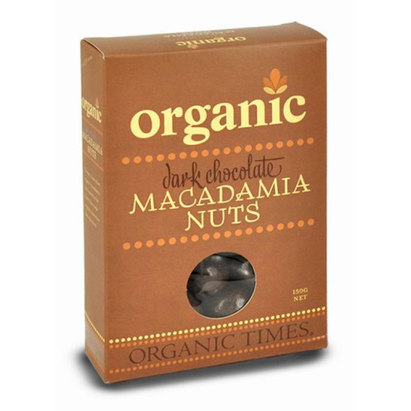 Dark Chocolate Macadamia Nuts 150g by ORGANIC TIMES