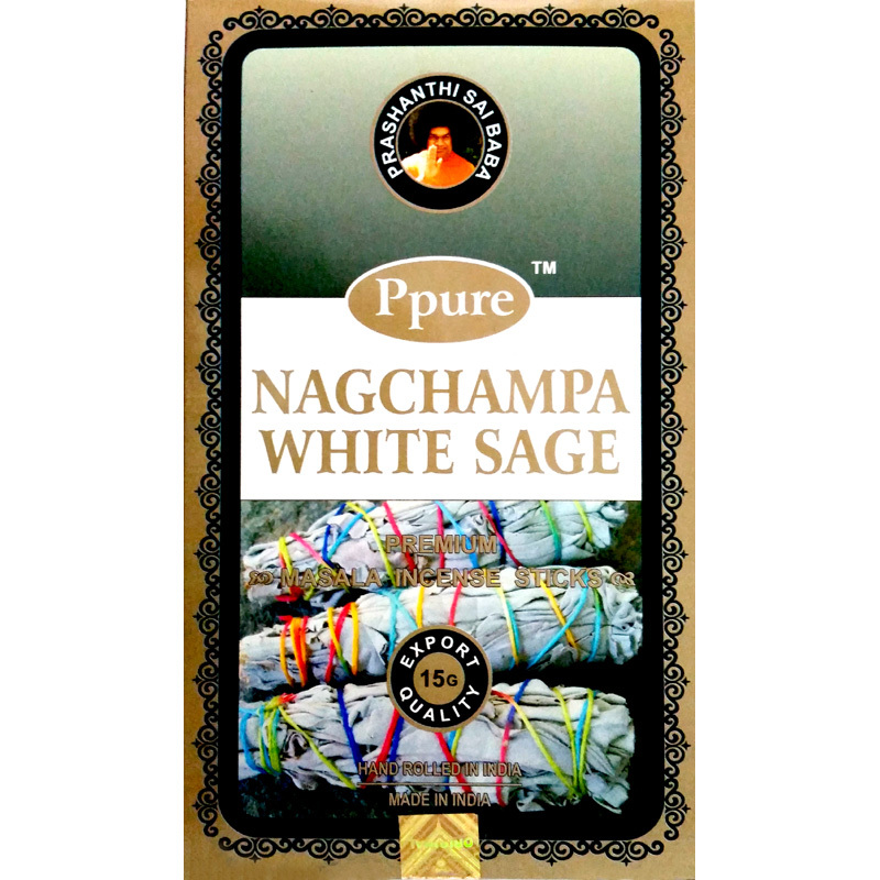 Nagchampa White Sage Incense 15g by PPURE