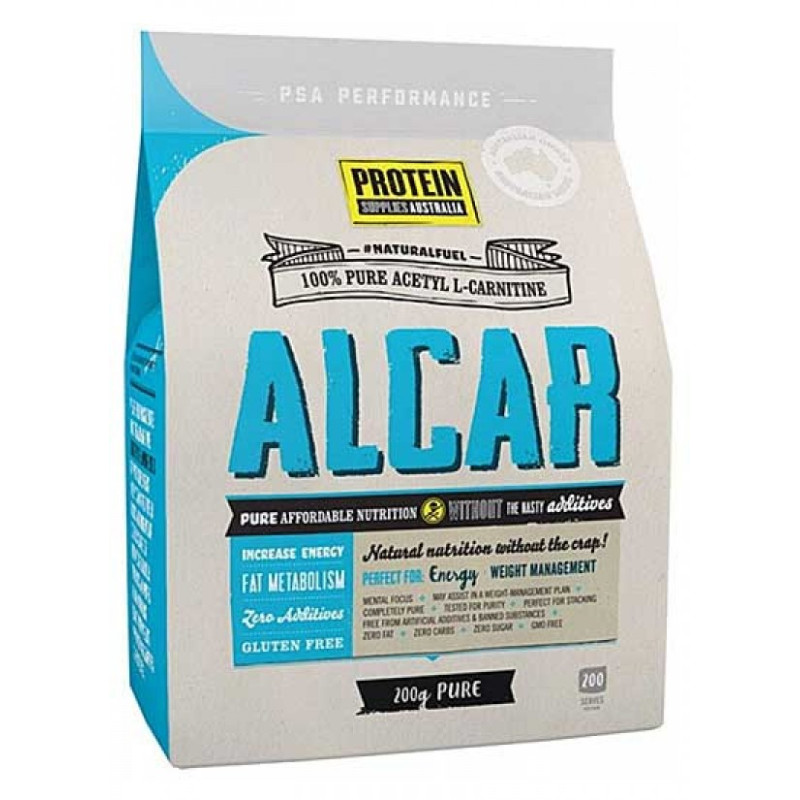 Acetyl L-Carnitine (Alcar) 200g by PROTEIN SUPPLIES AUST.