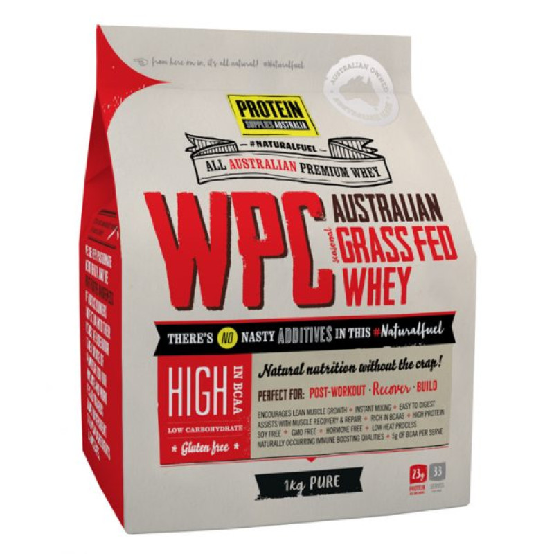 Australian Grass Fed Whey WPC 1kg by PROTEIN SUPPLIES AUST.