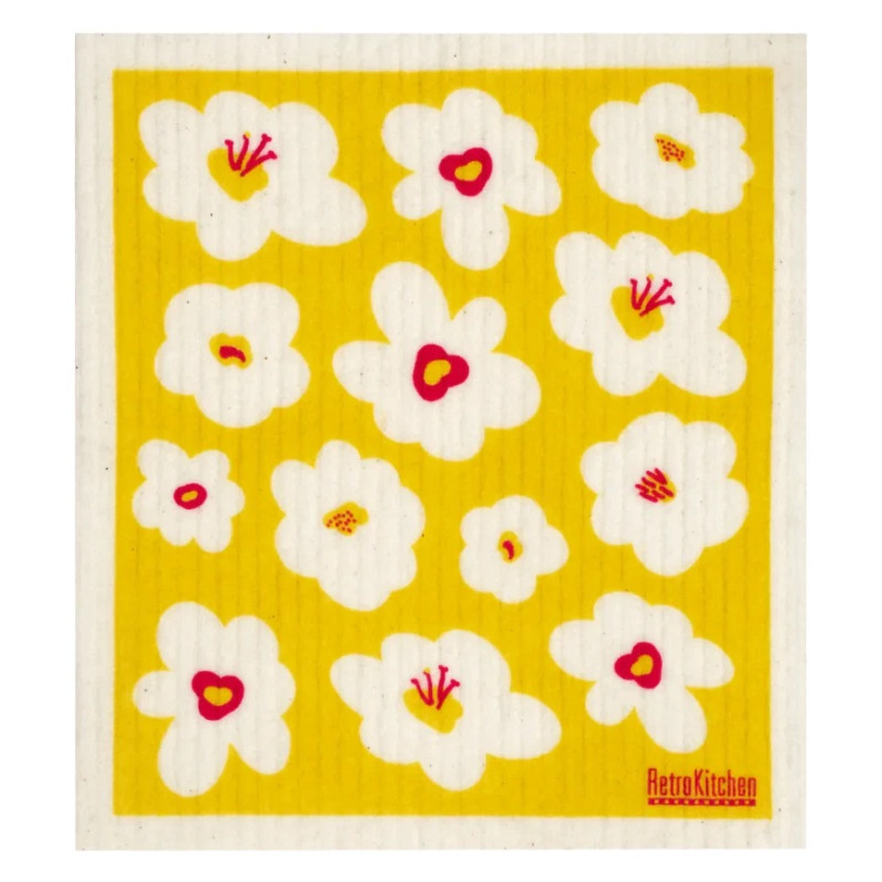 100% Compostable Dishcloth - Retro Flowers by RETRO KITCHEN