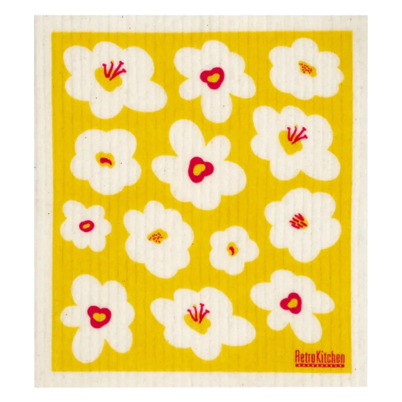 100% Compostable Dishcloth - Retro Flowers by RETRO KITCHEN