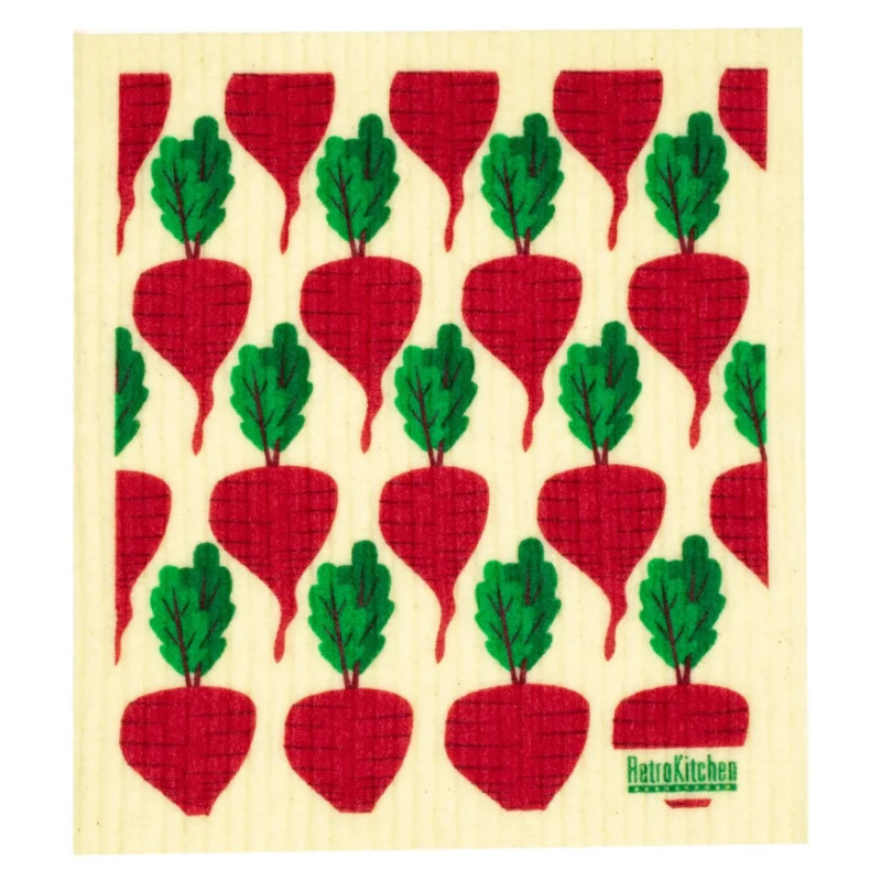 100% Compostable Dishcloth - Beetroot by RETRO KITCHEN