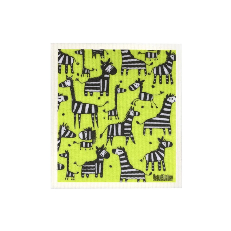 100% Biodegradable Dishcloth - Zebras by RETRO KITCHEN