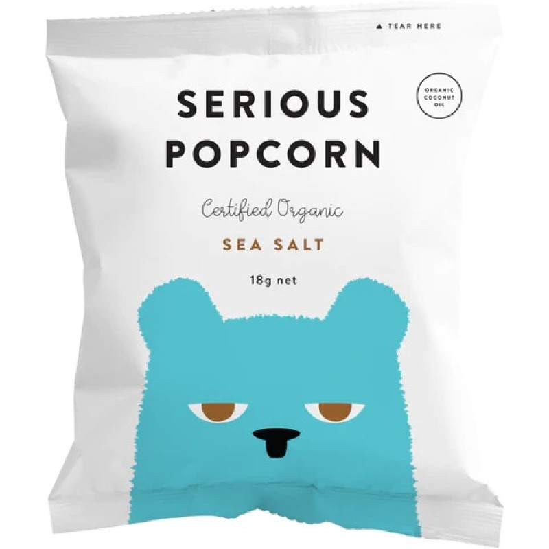 Organic Popcorn Coconut Oil Sea Salt 18g by SERIOUS FOOD