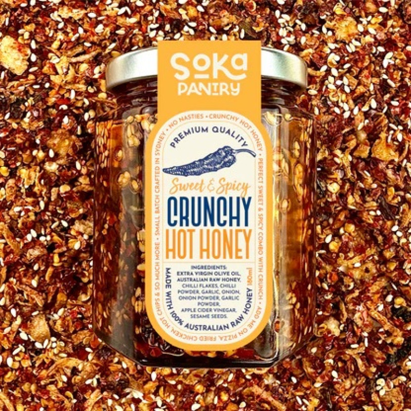 Sweet & Spicy Crunchy Hot Honey 180ml by SOKA PANTRY