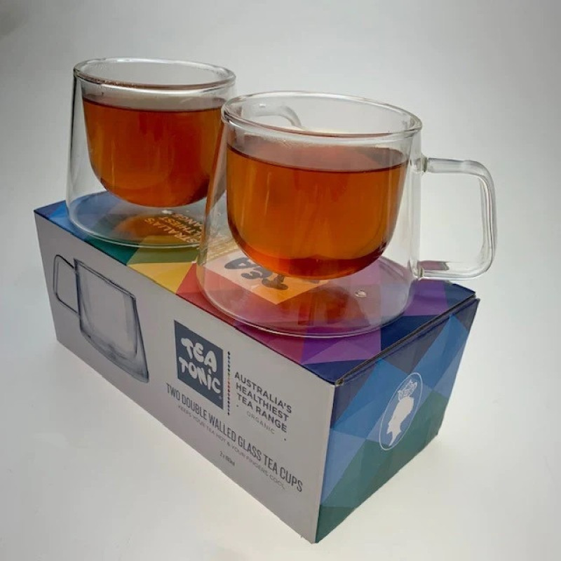 Two Double Walled Glass Tea Cups (2x180ml) by TEA TONIC