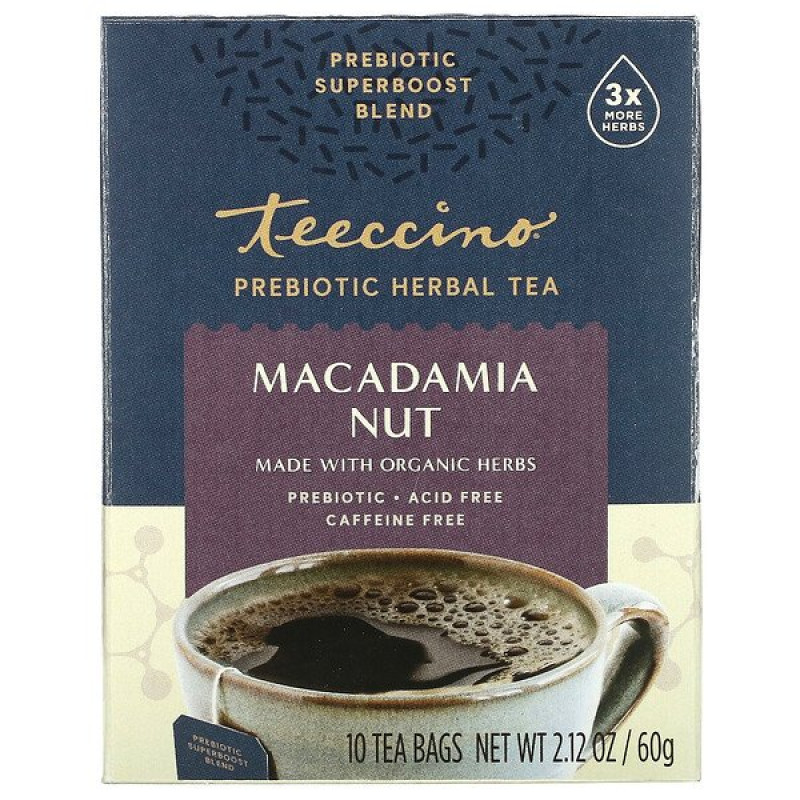 Macadamia Nut Prebiotic Herbal Tea Bags (10) by TEECCINO