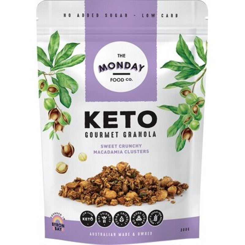 Keto Gourmet Granola - Sweet Crunchy Macadamia Clusters 300g by THE MONDAY FOOD CO