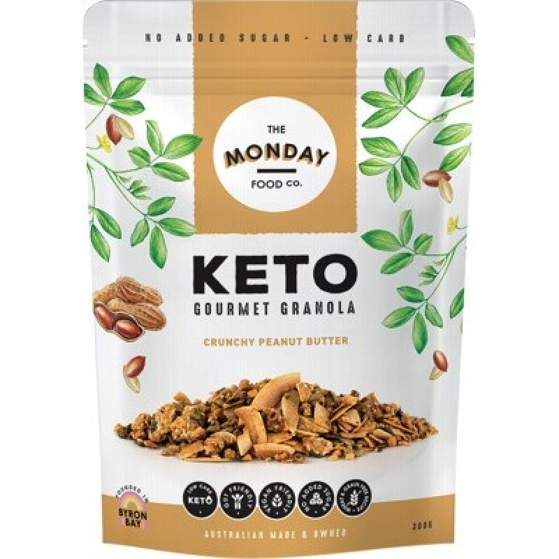 Keto Gourmet Granola - Crunchy Peanut Butter 300g by THE MONDAY FOOD CO