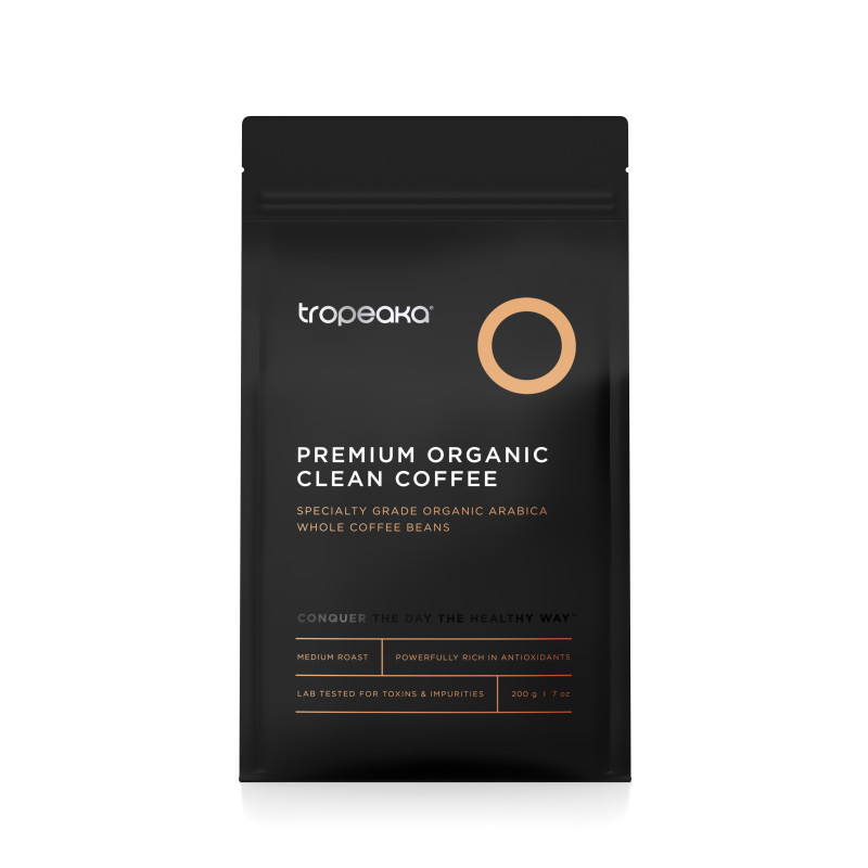 Premium Organic Clean Coffee - Whole Beans 200g by TROPEAKA