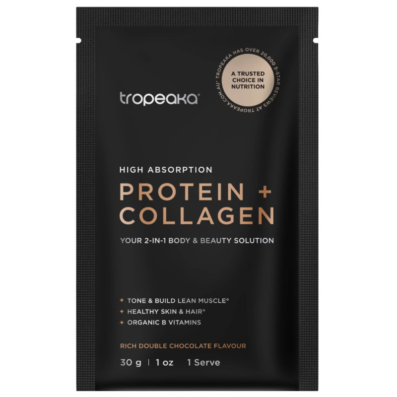 Protein + Collagen Rich Double Chocolate 30g by TROPEAKA