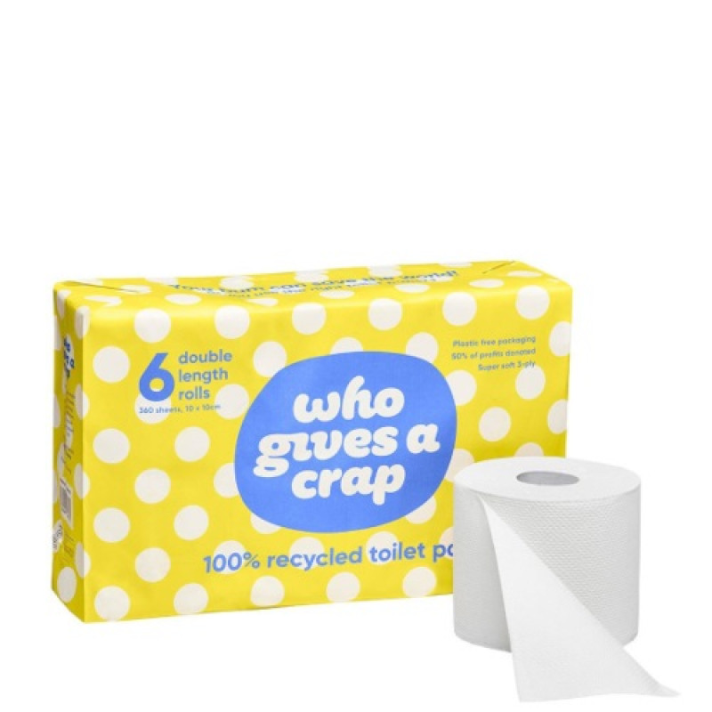 Double Length Toilet Paper Rolls (6 Pack) by WHO GIVES A CRAP