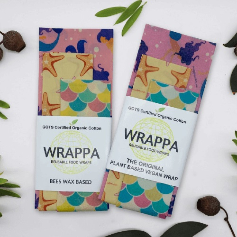 Organic Cotton Food Wrap Mermaid (3 Pack) by WRAPPA