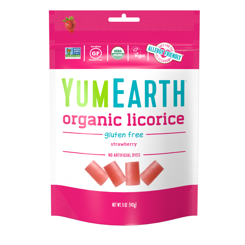 Organic Gluten Free Licorice Strawberry 142g by YUM EARTH