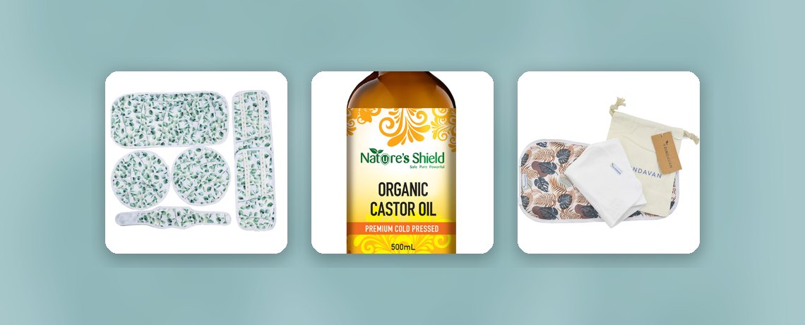 Castor oil packs and cold pressed castor oil