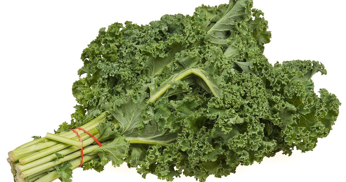 A bunch of fresh curly kale