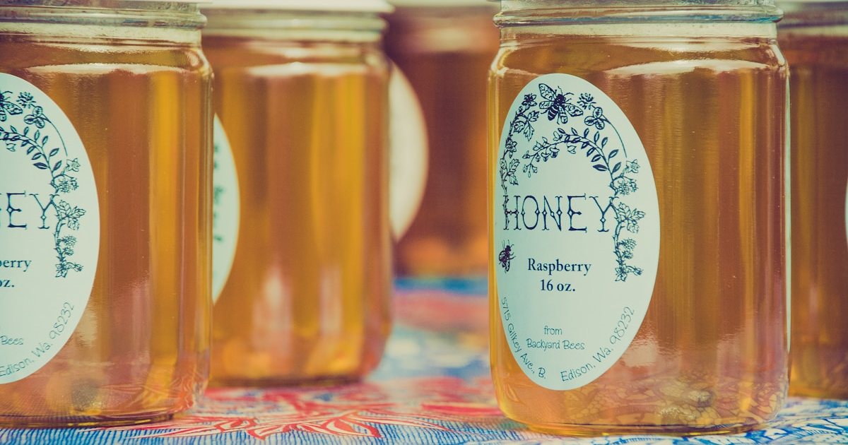 Australian manuka honey in glass jars