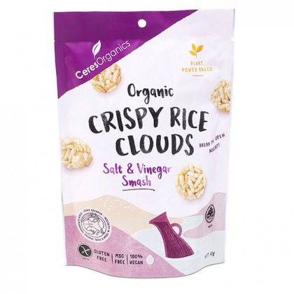 Organic Crispy Rice Clouds, Salt and Vinegar 50g