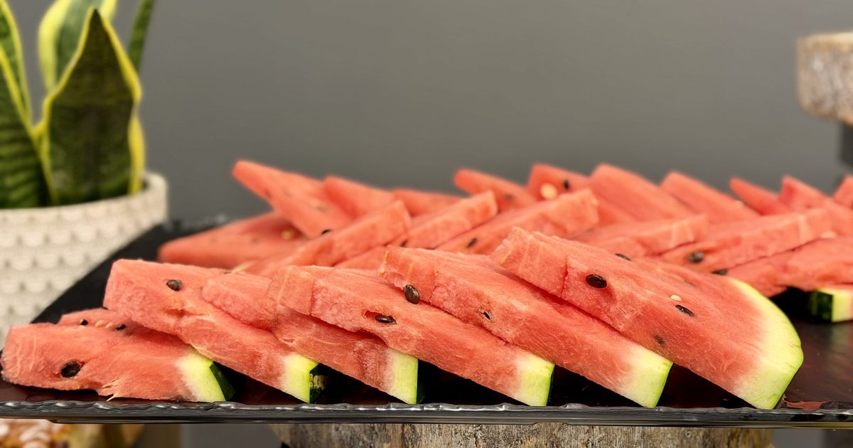A platter of fresh watermelon slices