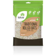 Organic Traditional Rolled Oats (Creamy Style) 500g by LOTUS