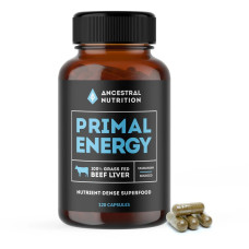 Primal Energy 100% Grass Fed Beef Liver Capsules (120) by ANCESTRAL NUTRITION