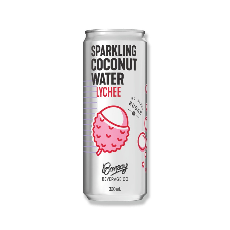 Sparkling Coconut Water Lychee 320ml by BONSOY