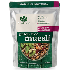 Gluten Free Macadamia Cranberry Muesli 950g by BROOKFARM