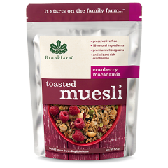 Toasted Macadamia Cranberry Muesli 500g by BROOKFARM