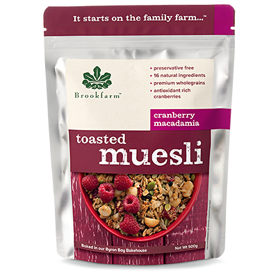 Toasted Macadamia Cranberry Muesli 500g by BROOKFARM