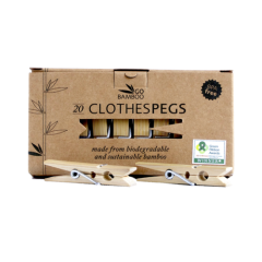 Clothes Pegs Biodegradable Bamboo (20) by GO BAMBOO