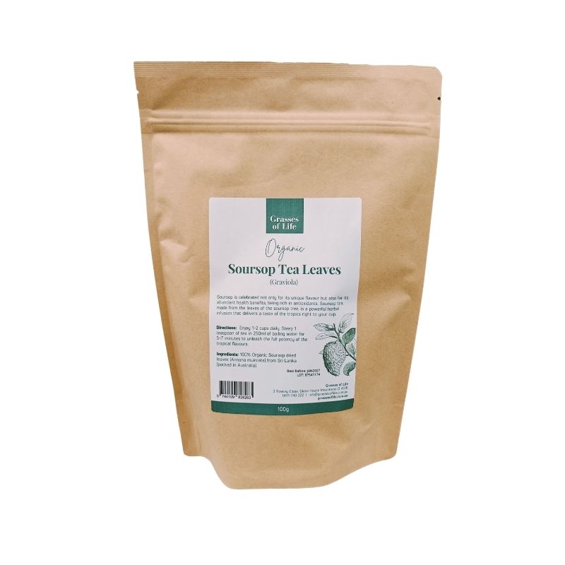 Organic Soursop Tea Leaves 100g by GRASSES OF LIFE